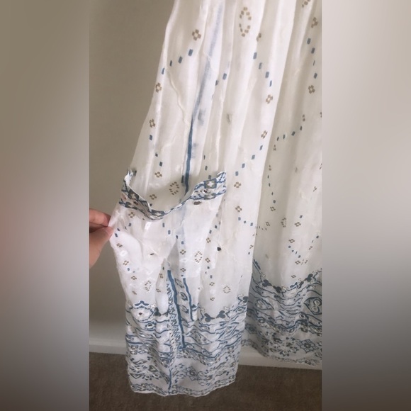 Juliet Dunn Nomad Midi Palladio Mirror Embellished Tie Shoulder Dress - Picture 6 of 8